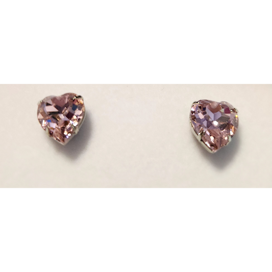 Wheeler gemstone pink heart swarovski crystal studded earrings