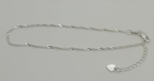 Sterling silver singapore adjustable anklet