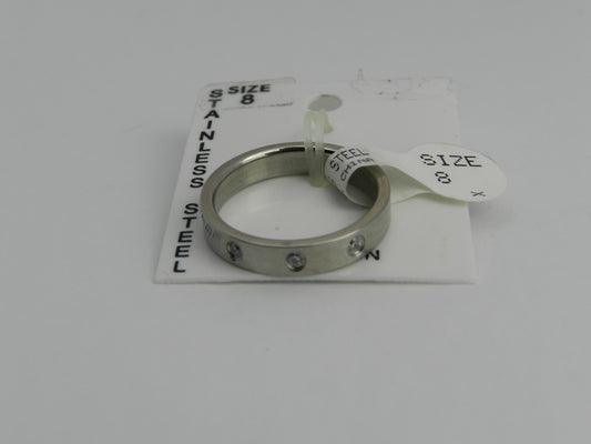 Narrow Wedding Band with 3 Stones