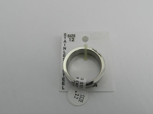 Stainless Steel 3 Stone Ring - Wide Band Various Sizes