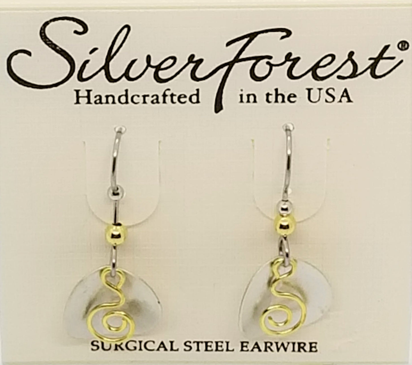 Silver forest handcrafted surgical steel silver and gold plated earrings