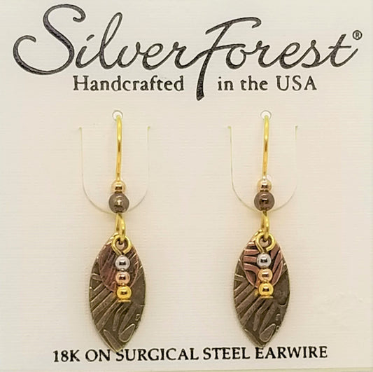 Silver forest 8kt gold plated surgical steel ear wires earrings