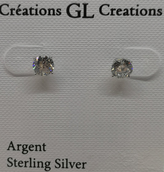 Sterling silver cubic zirconia stud earrings