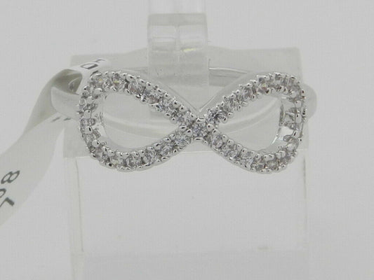Bria Kate Stainless Steel Infinity Cubic Zirconia Ring