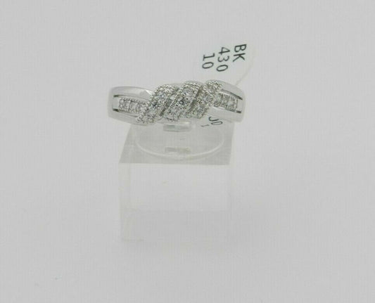 Bria Kate Stainless Steel Twist Cubic Zirconia Ring